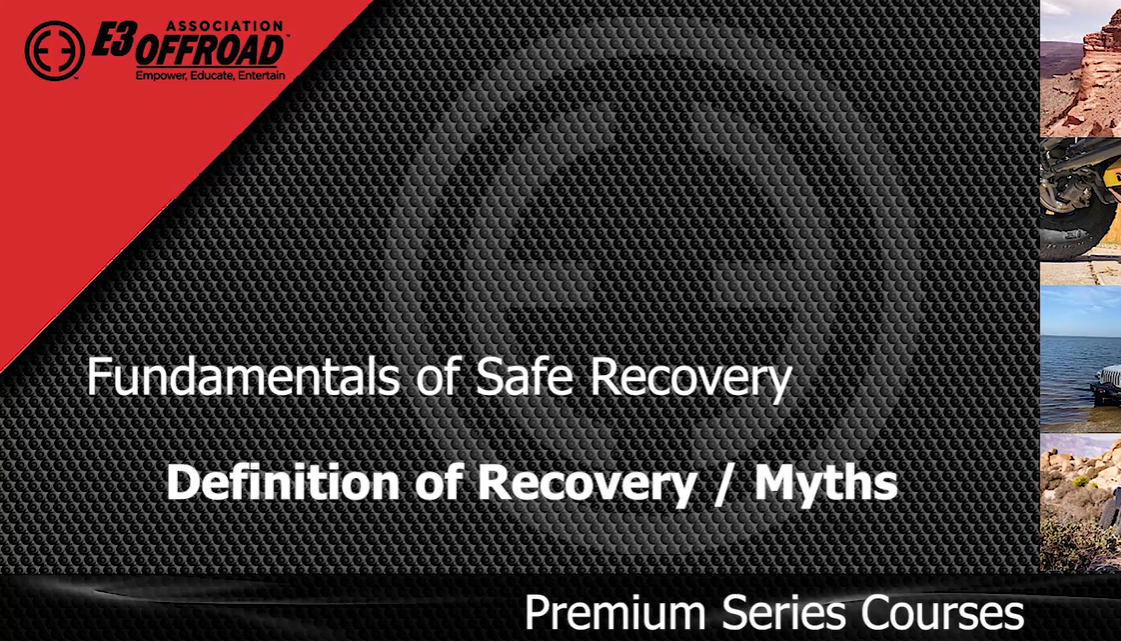 free offroad course - safe recovery course - definition of recovery