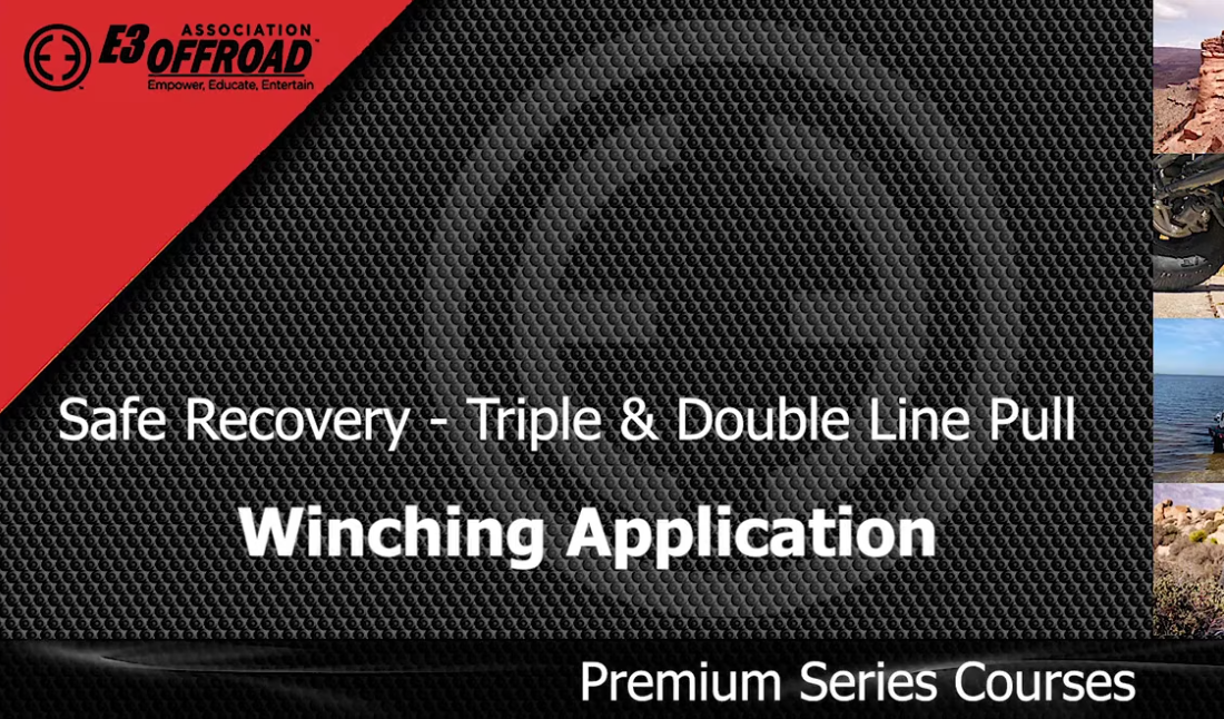 free offroad course - safe recovery course - triple and double line winching - winching application